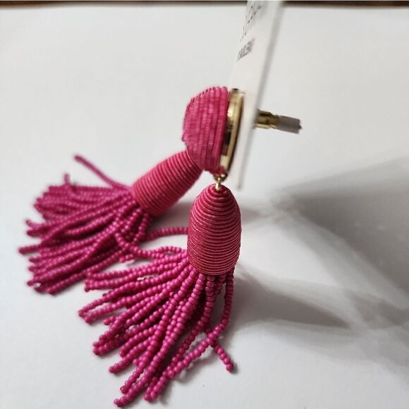 New limited-edition SUGARFIX by BaubleBar Threaded Tassel pink / red Earrings - Picture 4 of 12